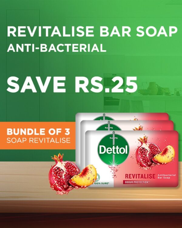 Buy 3 in 1 Dettol Antibacterial Revitalise Soap 85g