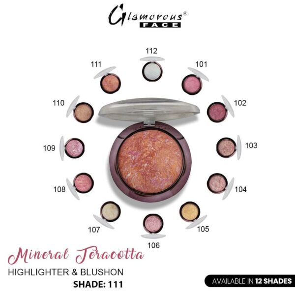 Glamorous Face Mineral Terracotta Face/Eye Blush On - 12 Beautiful Shade