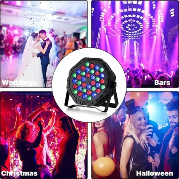RGB 36 LED Par Stage MULTI COLOUR Light DJ Disco Party Wedding Lighting - Image 4