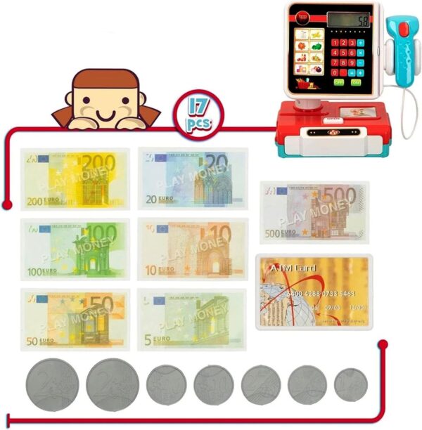 Supermarket Shop Toy Sound Light Effect Cute Cash Register Toy with Working Scanner - Image 3