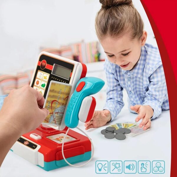 Supermarket Shop Toy Sound Light Effect Cute Cash Register Toy with Working Scanner - Image 5