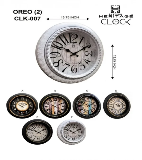 Heritage Wall Clock Oreo-2 Item Code: CLK-007: