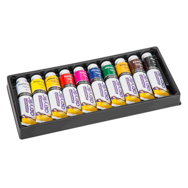 Daler Rowney Graduate Acrylic Paints 38 ml Set of 10. - Image 2
