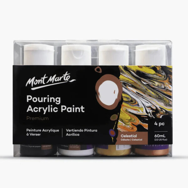 Mont Marte Premium Pouring Acrylic Paint 60 ml Set Of 4 Celestial. - Image 4