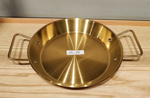 Golden stainless steel serving round dish 22cm (25-29)