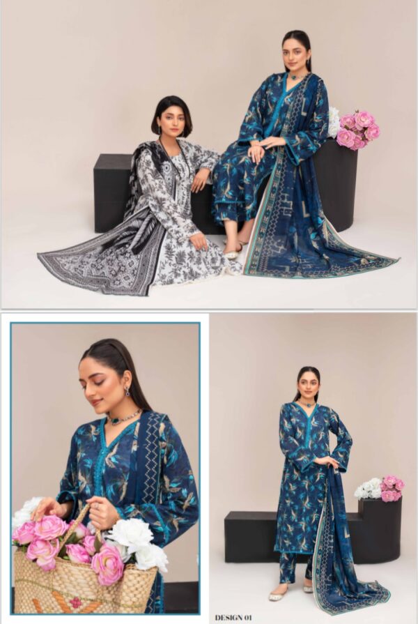 ISHQ MURSHAD BY RANG RIAZ VOL 03 UNSTITCHED 3PC LAWN SUIT NEW COLLECTION 2025 - Image 7