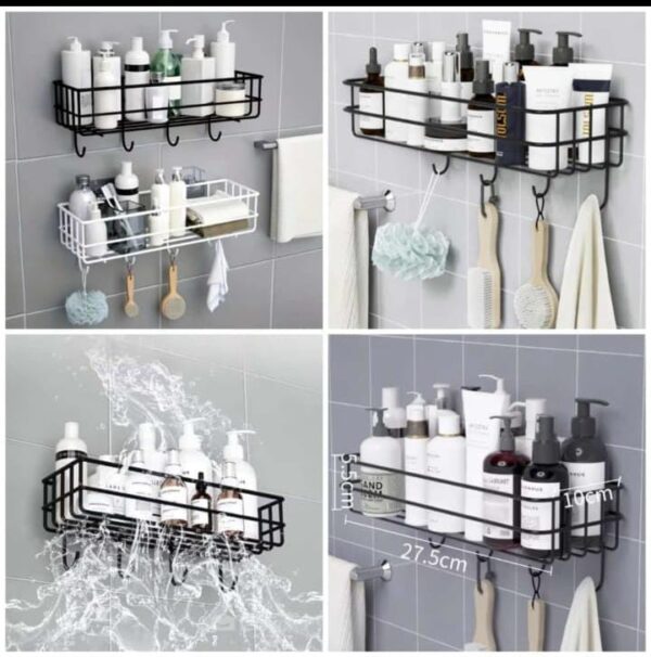 Multipurpose wall mounted iron racks/Shelf With Hooks: