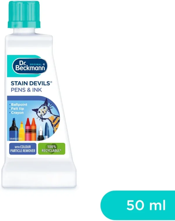 Dr.Beckmann Stain Devils Pen & Ink, With colour particle remover, 100% Recyclable , 50 ml.