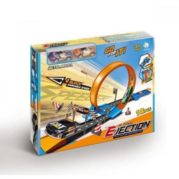 Ejection Single Tracking Set, Circuit Speedway Playset, High-Speed Powered Loop, Single Tracking Car For kids.