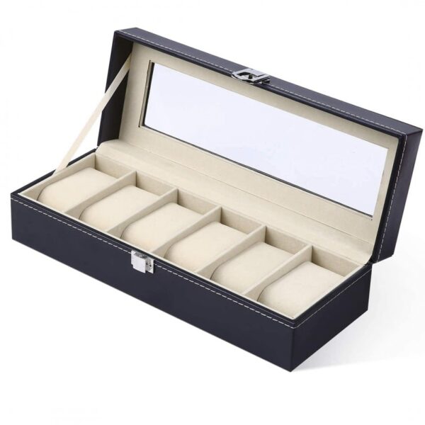 6 Slot Watch Box PU Leather - Image 3