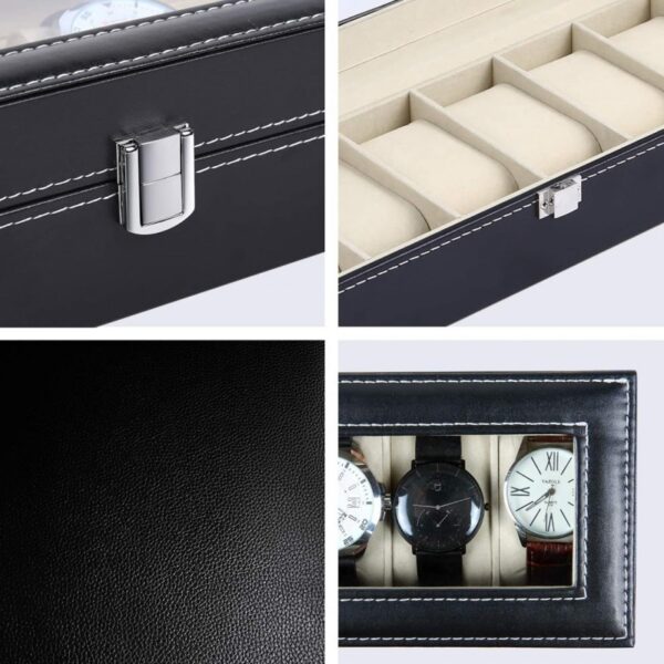 6 Slot Watch Box PU Leather - Image 4
