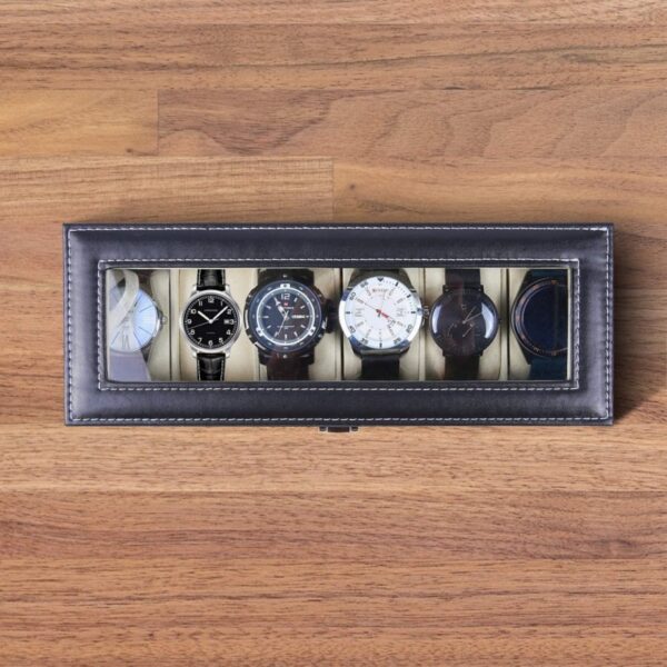 6 Slot Watch Box PU Leather - Image 5