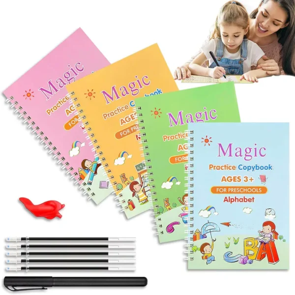 Preschools Magic Practice Workbook - Copybook for Kids, Children Reusable Handwriting Practice Copy Books for Letter Writing(Pack of 4)  - Image 3