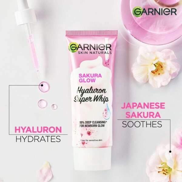 Garnier Sakura Glow Hyaluron Super Whip Foam 100 ml. - Image 4