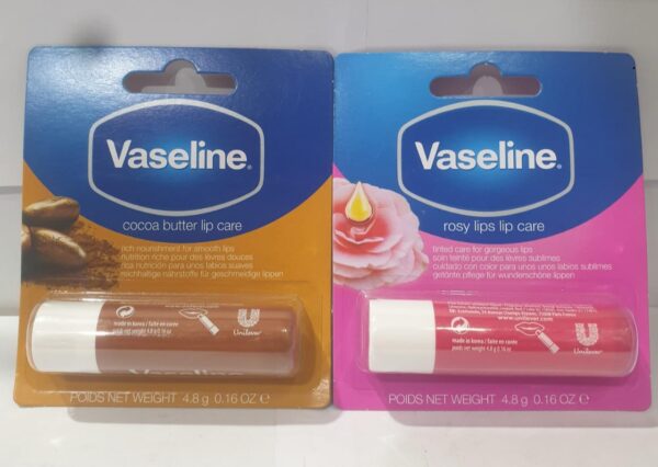 Vaseline Lip Balm, Lip Care Stick, Cocoa Butter And Rosy Flavor, 4.8 g.