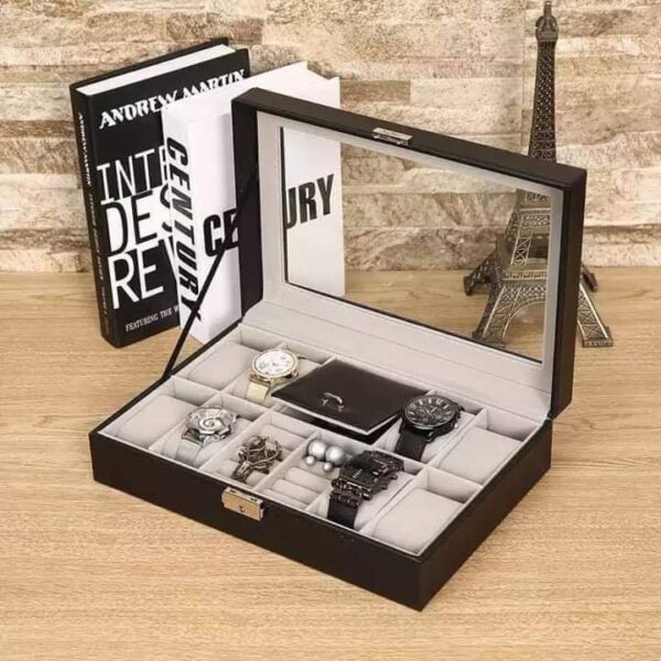 Watch Display Box Watch Box for Men and Women, 12 Slot Watch Box PU Leather Case Storage Box