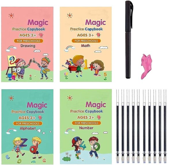 Preschools Magic Practice Workbook - Copybook for Kids, Children Reusable Handwriting Practice Copy Books for Letter Writing(Pack of 4)  - Image 8