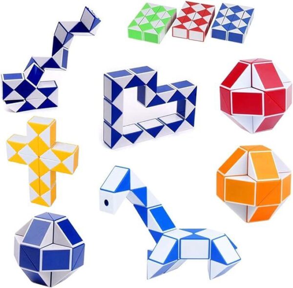 Snake Speed Cube, Puzzle Fidget Cube Toy Twisty Puzzle Twist Magic Ruler Cube Gifts