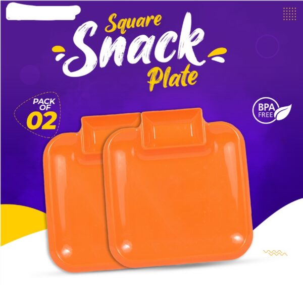 Square Snack Plate Snack Serving Tray, Chips, Cookies, Biscuits Tray, Spaghetti, Noodles(Pack Of 2) - Image 9