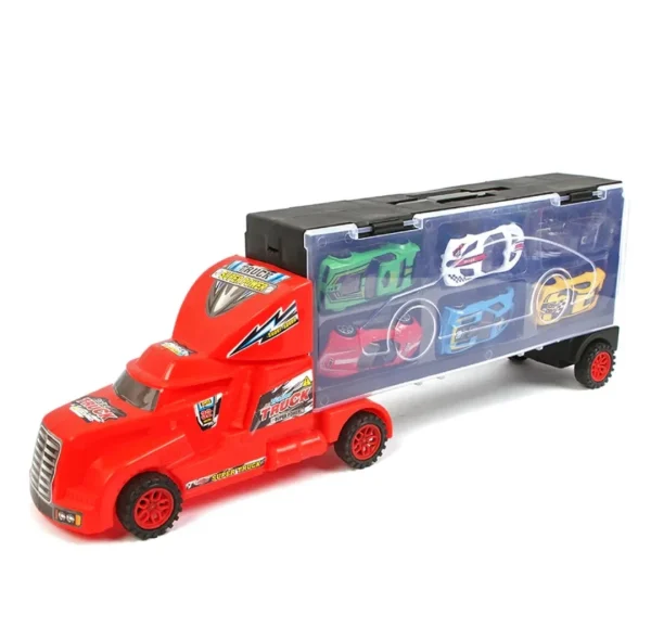 6 in1 Car Carrier Truck Toy with 6 car Plastic Free Wheels JH933-9 - Image 2