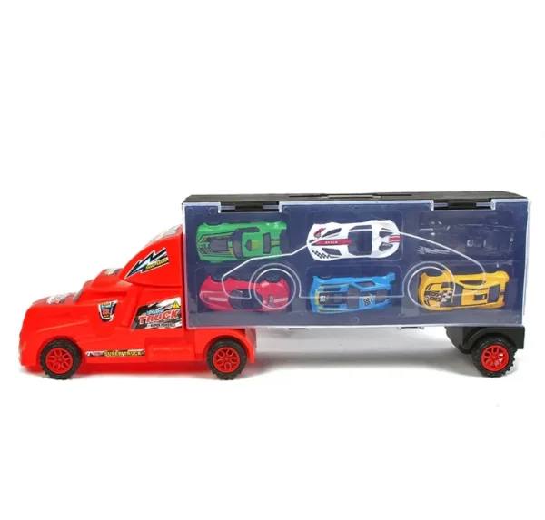 6 in1 Car Carrier Truck Toy with 6 car Plastic Free Wheels JH933-9 - Image 4