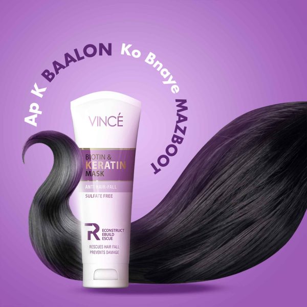 Vince Biotin And Keratin Mask, Anti Hair Fall, For Silky Smooth Hair. - Image 3