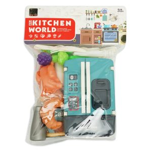 Kids Pretend Play Kitchen Set With Mini Fridge, Toys for Girls