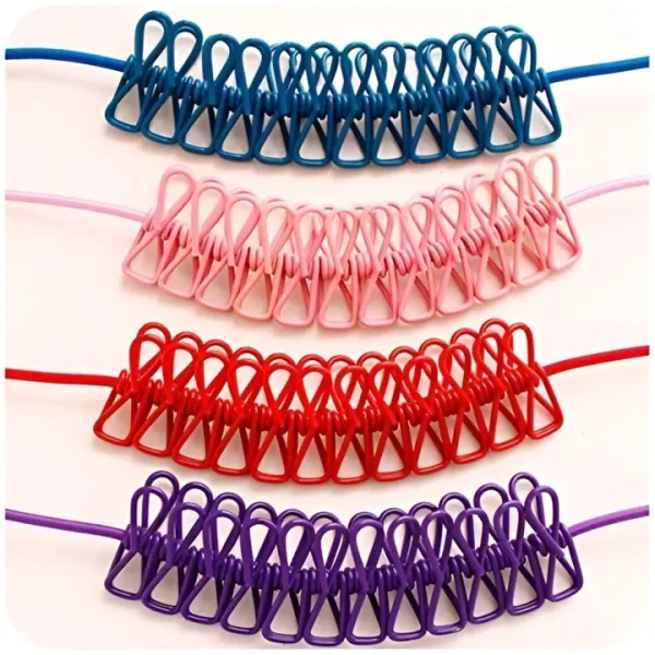 Clothesline Rope Elastic Cloth Drying Hanging Rope with Clips. - Image 4