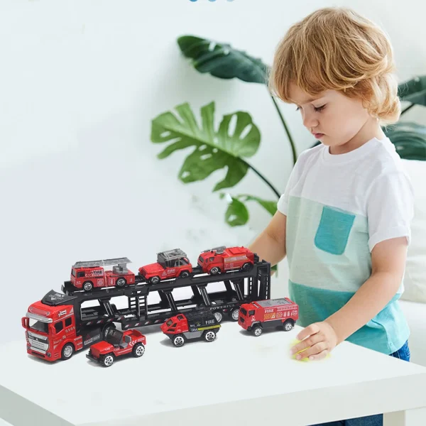 Container Truck Toy Diecast Alloy Container Truck Model Children Toy Gift - Image 3