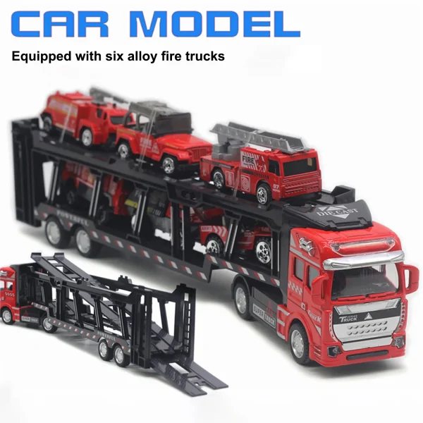 Container Truck Toy Diecast Alloy Container Truck Model Children Toy Gift - Image 4