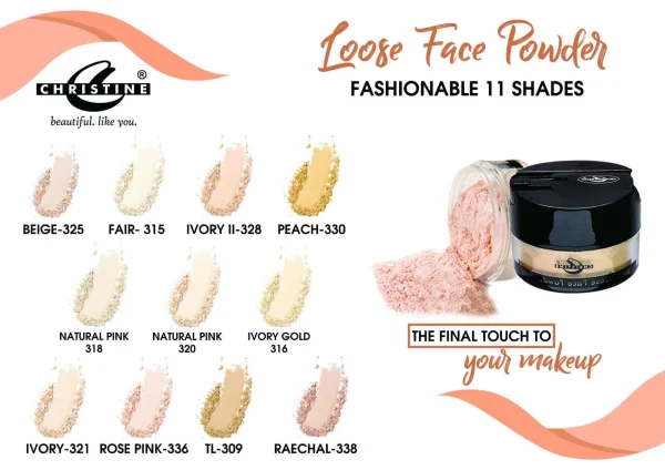 Christine Loose Face Powder – Shade 321 Ivory  - Image 2
