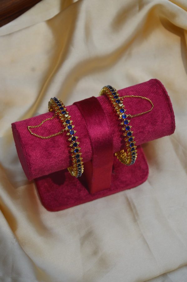 Elegant Design Zircon Stone Gold Plated Openable Bangle for Girls and Women Exclusive By Unique Fancy Jewellery. - Image 6
