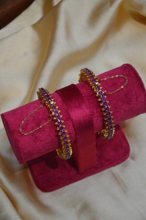 Elegant Design Zircon Stone Gold Plated Openable Bangle for Girls and Women Exclusive By Unique Fancy Jewellery. - Image 5