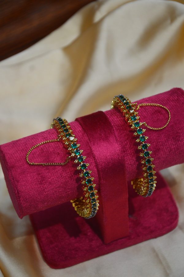 Elegant Design Zircon Stone Gold Plated Openable Bangle for Girls and Women Exclusive By Unique Fancy Jewellery.