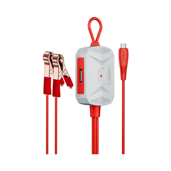 Login L-500 Clip Charger, Micro, Type C Charger, 2.4A, Over Voltage Protection.