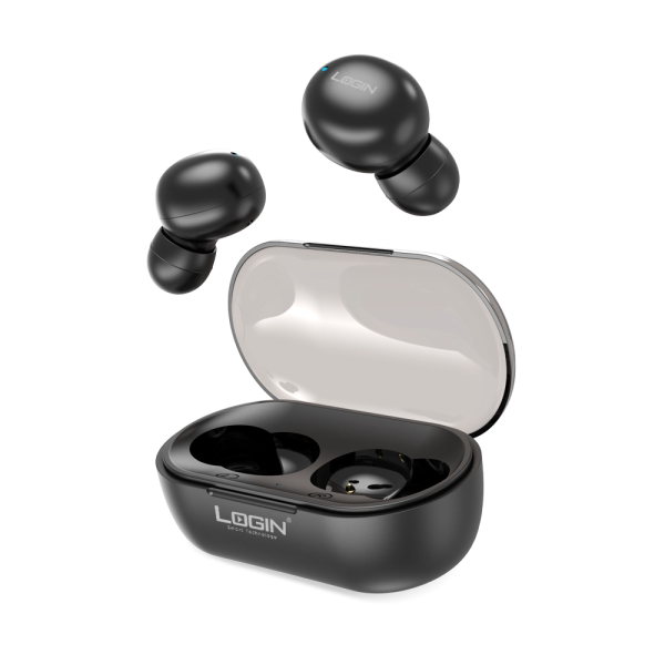 Login L-201 AirDots, Anti-Drop Adaptive Fit, Wireless, Bluetooth AirDots, (Black).
