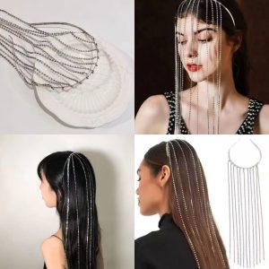 Rhinestone Tassel Headband for Women Crystal Party Hair Accessory