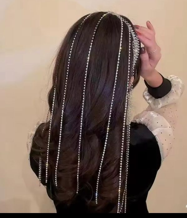 Rhinestone Tassel Headband for Women Crystal Party Hair Accessory - Image 3