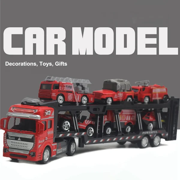 Container Truck Toy Diecast Alloy Container Truck Model Children Toy Gift
