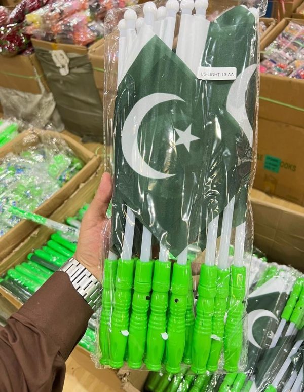 LED Light Pakistan Flag for Independence 14 August 12 PCS - Image 3