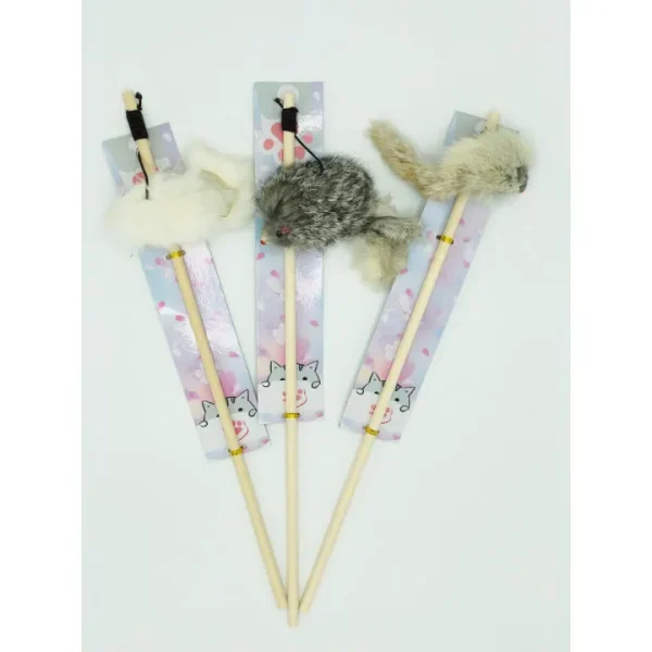 Furry Mouse Teaser Wand, Cat Playing Stick, Toy For Cats. - Image 5