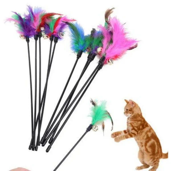 Playing Stick With Toy For Cat Available in Different styles.