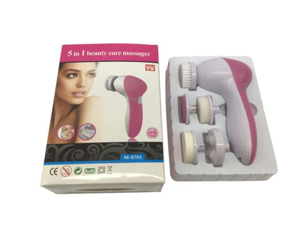 5-in1 Beauty Care Brush Massager Scrubber Face Skin Electric Facial Cleanser - Image 4