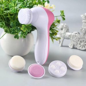 5-in1 Beauty Care Brush Massager Scrubber Face Skin Electric Facial Cleanser