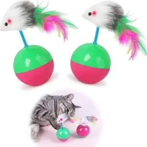 Cat Toy, Cat Playing Ball With Mouse.