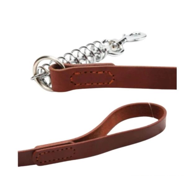 Square Leather leash High with Spring For Pets, CLH-01073 - Image 3