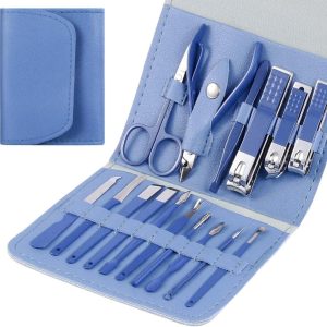 16 Pieces Manicure & Grooming Kit Set Nail Care Tools -Blue