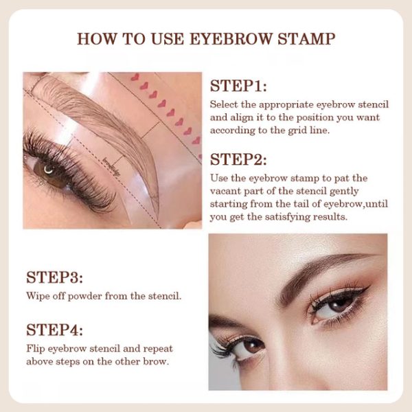 PTWO.P Eyebrow Stamp Shaping Kit Set Waterproof Women Makeup Brows Stencil. - Image 2