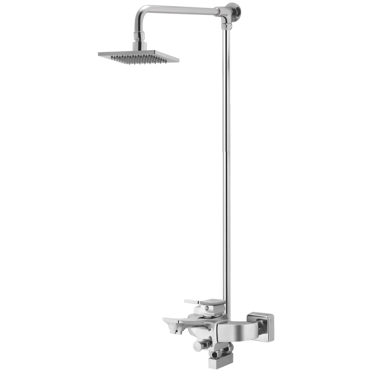 Single Lever Rectangular Wall Shower Carrera Series By Faisal Sanitary Chrome 5502: