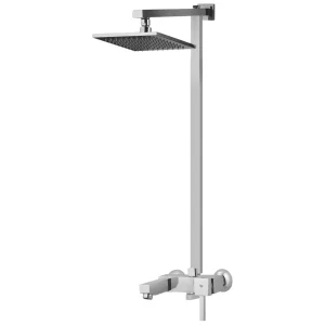 Single Lever Rectangular Wall Shower Casper Series By Faisal Sanitary Chrome 4902: